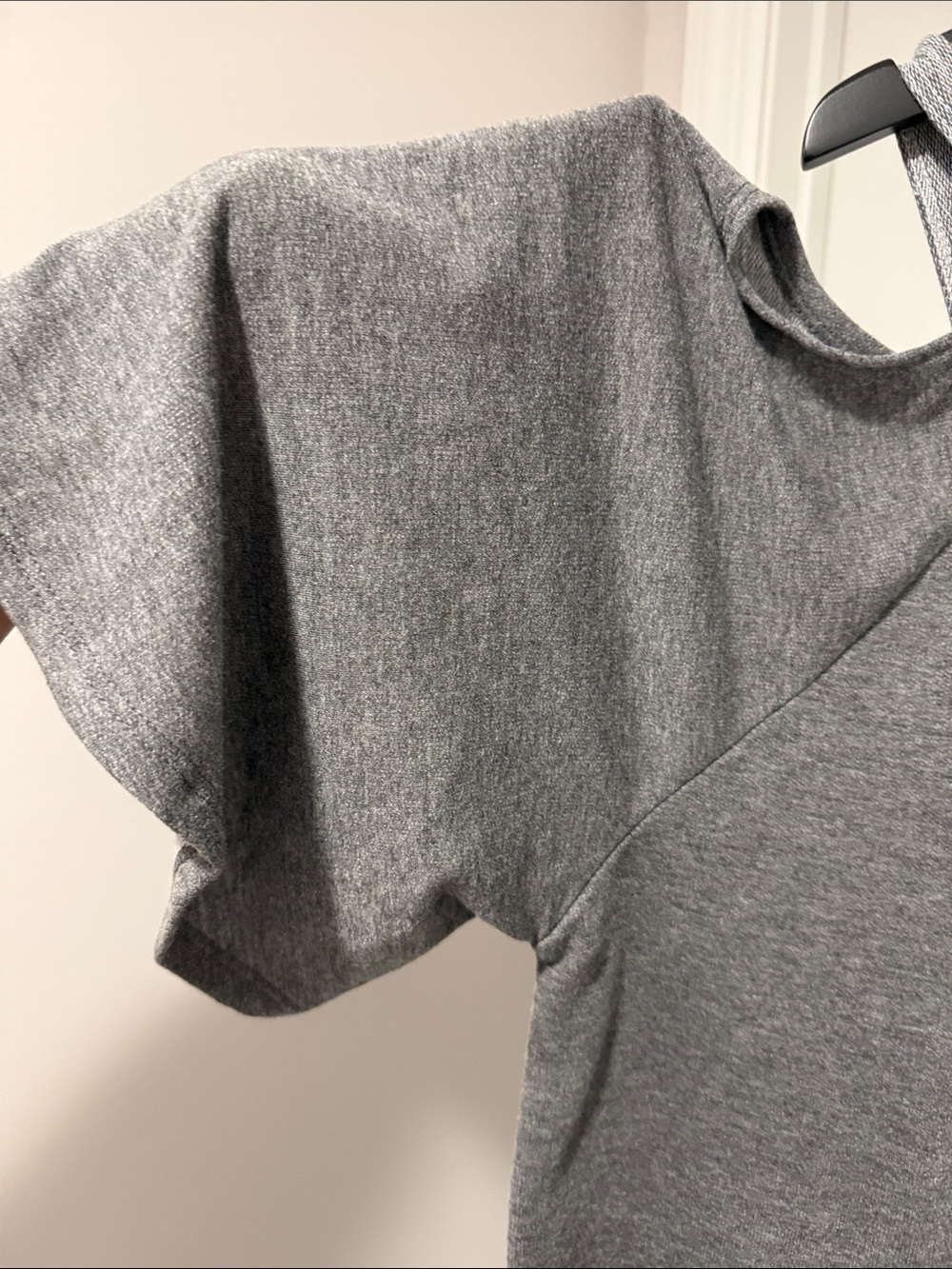 Women's Short-Sleeve Cold-Shoulder Tee in Charcoal Gray - Picture 8 of 8